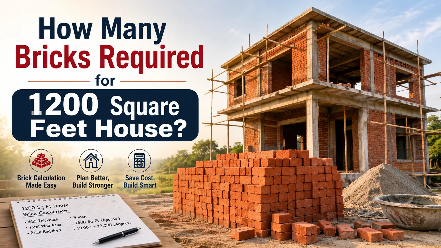 How Many Bricks Required for 1200 Square Feet House